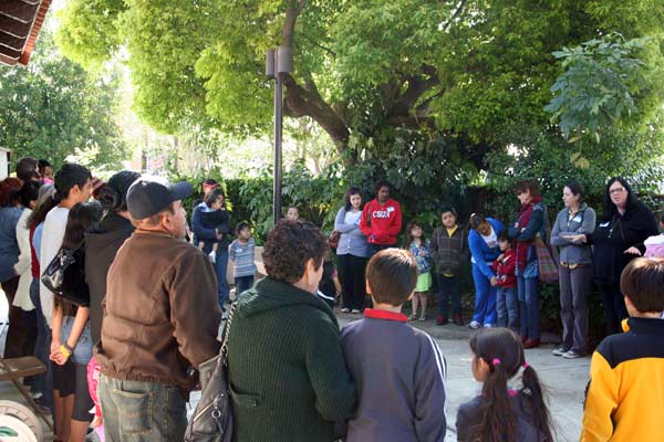 Preparing with everyone at Canoga Park in the garden area