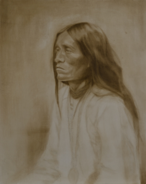 "Apache" ©2012 Janice Tanton. Oil on linen. 24"x36"